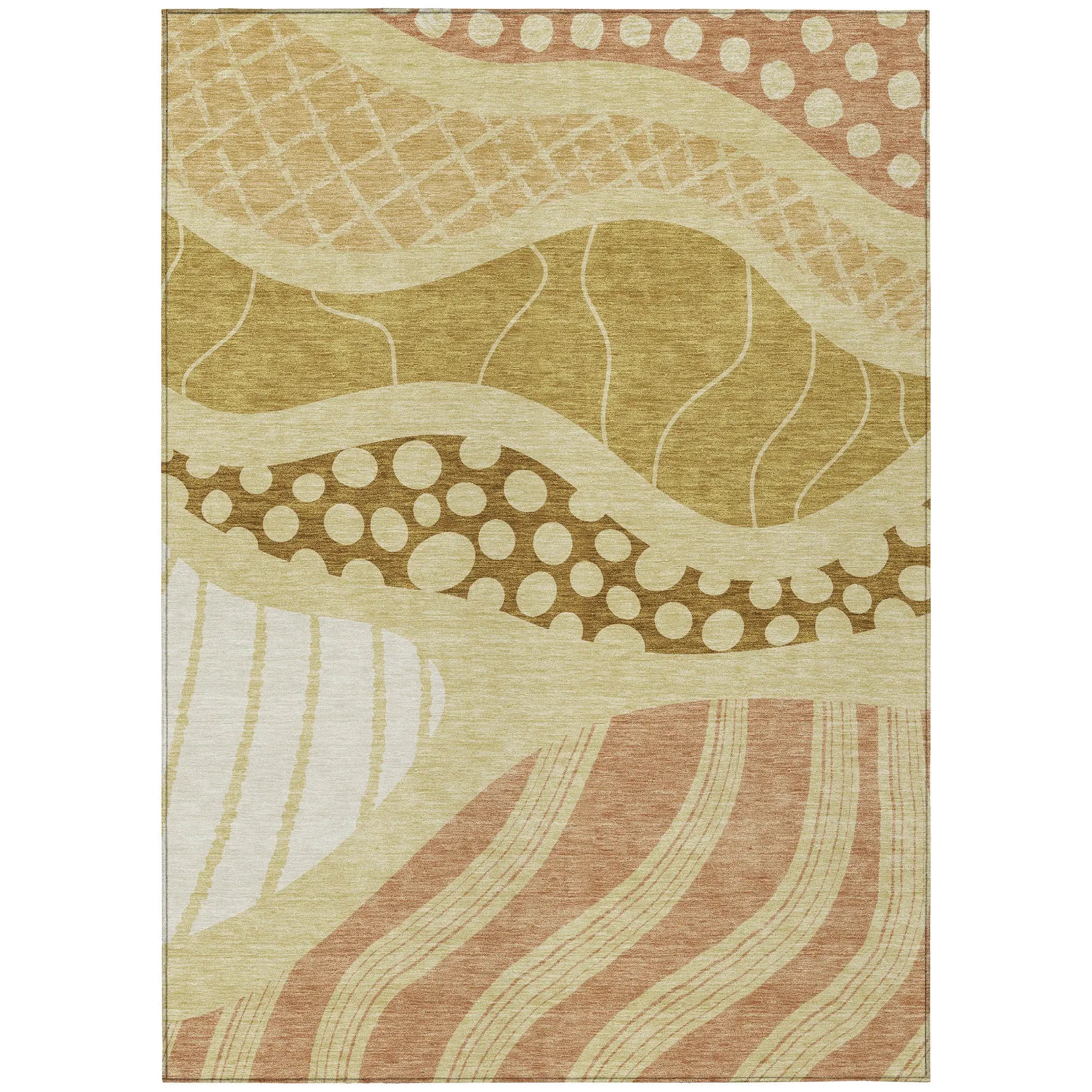 9' X 12' Wheat And Graphite Abstract Washable Indoor Outdoor Area Rug Homeroots Outdoor