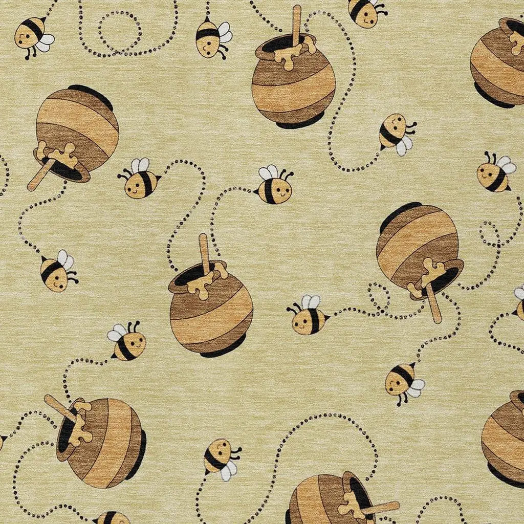 9' X 12' Wheat And Ivory Geometric Washable Indoor Outdoor Area Rug Homeroots Outdoor