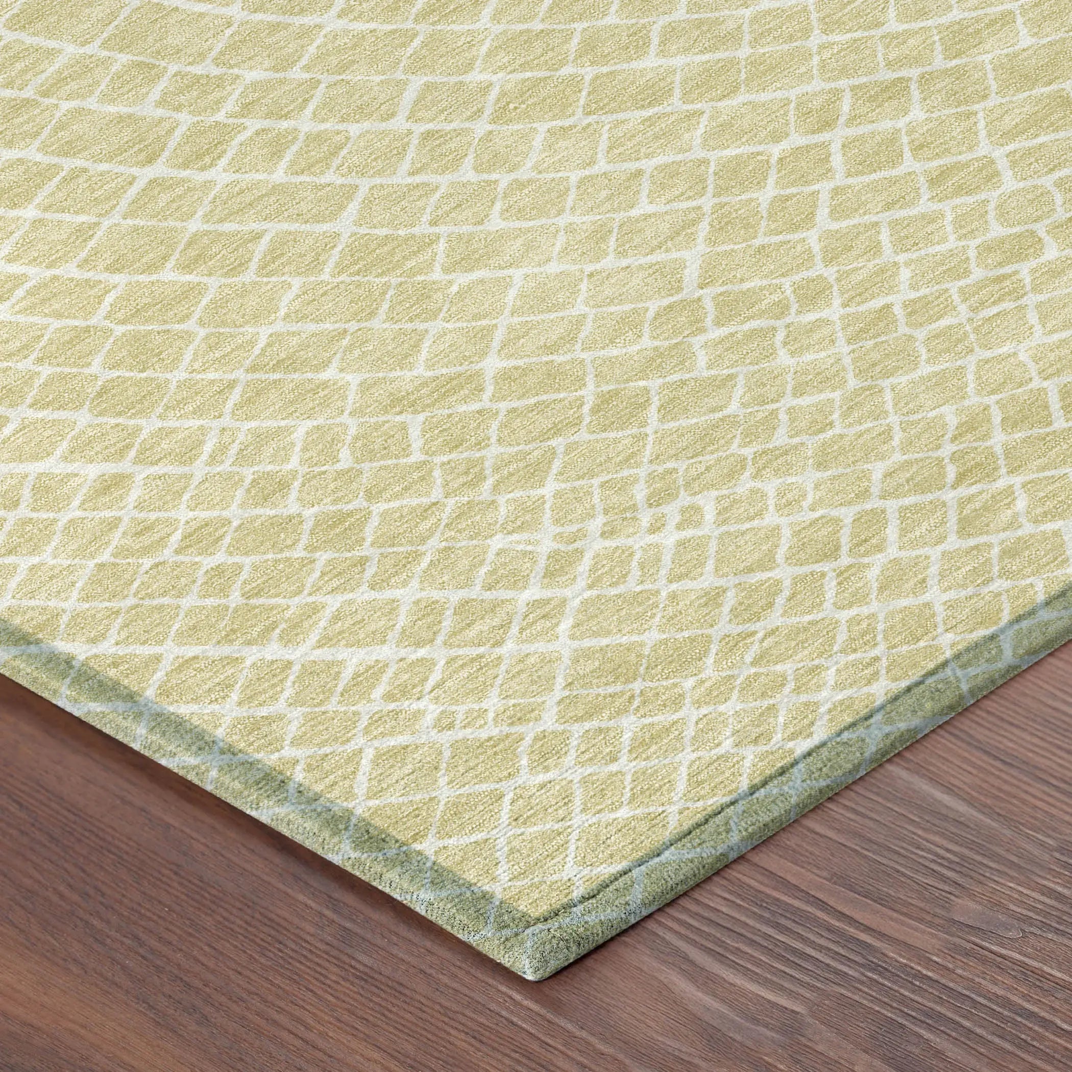 9' X 12' Wheat And Ivory Geometric Washable Indoor Outdoor Area Rug Homeroots Outdoor