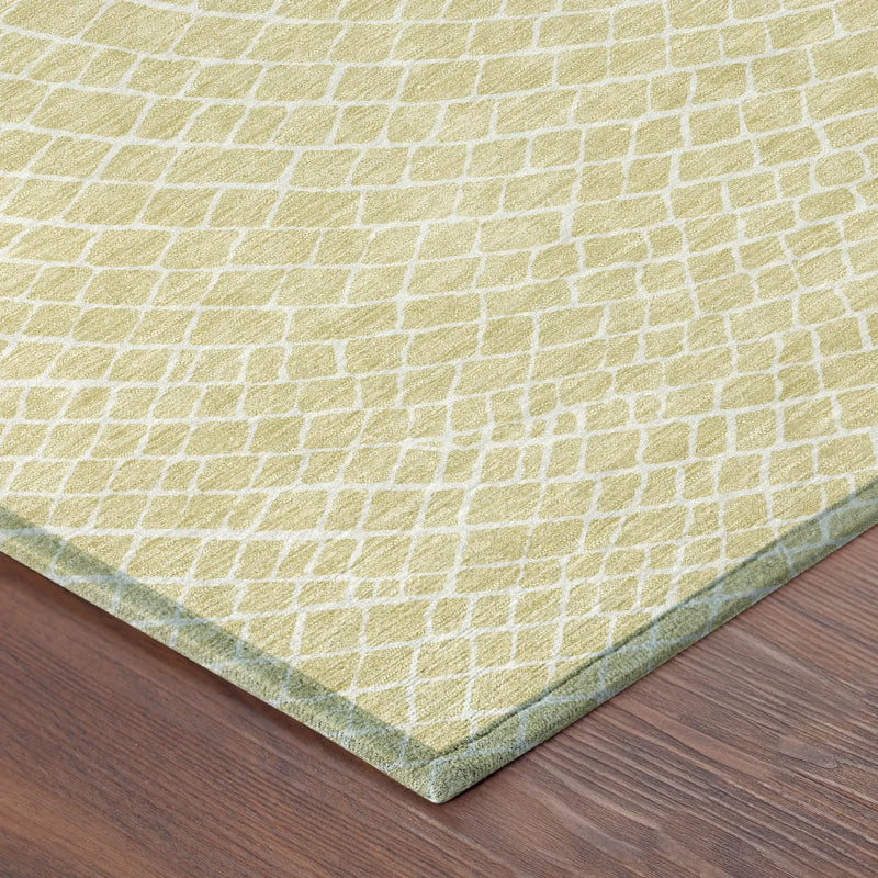 9' X 12' Wheat And Ivory Geometric Washable Indoor Outdoor Area Rug Homeroots Outdoor
