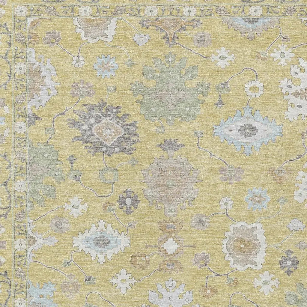 9' X 12' Wheat And Ivory Oriental Washable Indoor Outdoor Area Rug Homeroots Outdoor