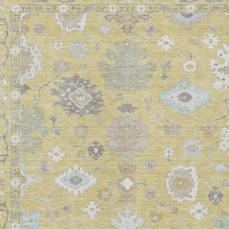 9' X 12' Wheat And Ivory Oriental Washable Indoor Outdoor Area Rug Homeroots Outdoor