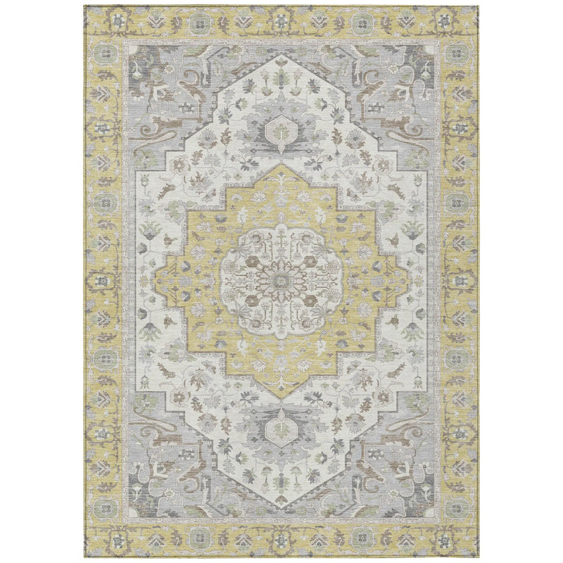 9' X 12' Wheat And Taupe Oriental Washable Indoor Outdoor Area Rug Homeroots Outdoor