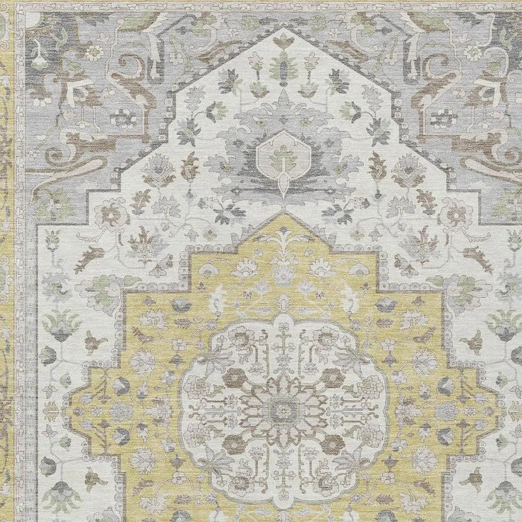 9' X 12' Wheat And Taupe Oriental Washable Indoor Outdoor Area Rug Homeroots Outdoor