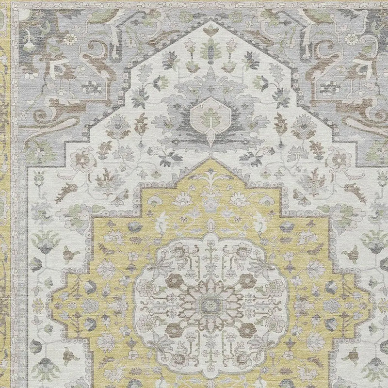9' X 12' Wheat And Taupe Oriental Washable Indoor Outdoor Area Rug Homeroots Outdoor