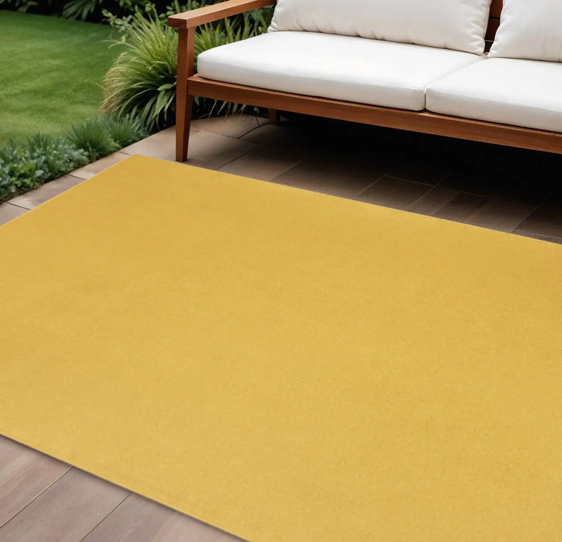 9' X 12' Yellow Indoor Outdoor Area Rug Homeroots Outdoor