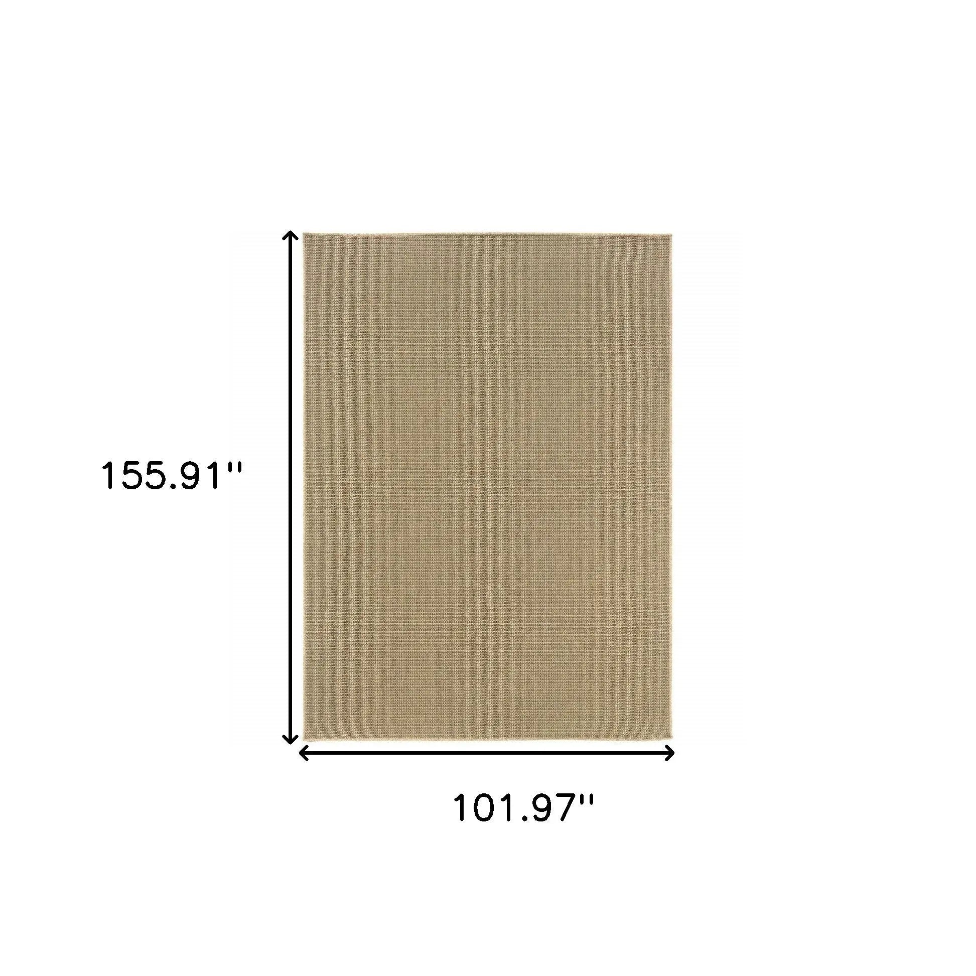 9' X 13' Beige Stain Resistant Indoor Outdoor Area Rug Homeroots Outdoor