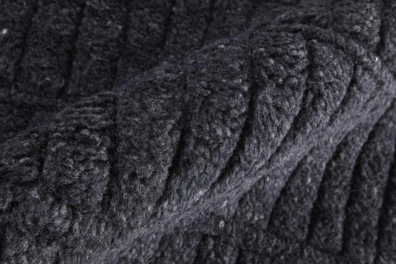 9' X 13' Black And Gray Wool Hand Knotted Area Rug Homeroots Home Decor