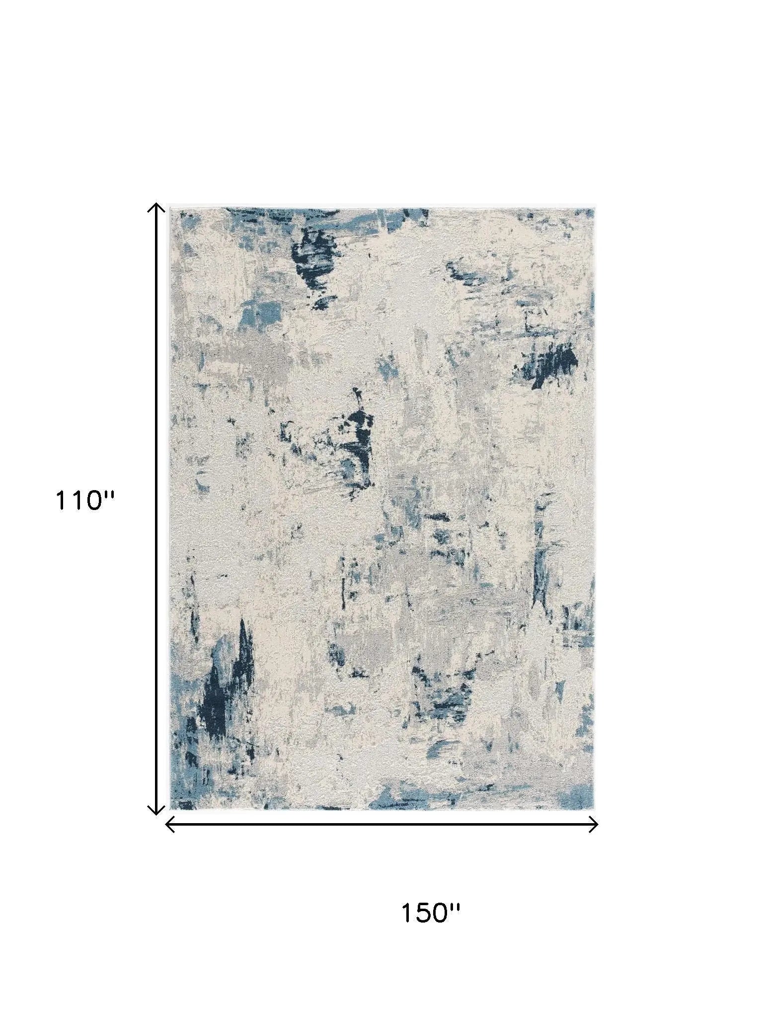9' X 13' Blue And Cream Abstract Area Rug Homeroots Home Decor