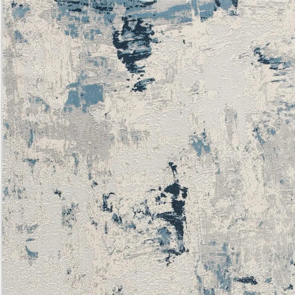 9' X 13' Blue And Cream Abstract Area Rug Homeroots Home Decor