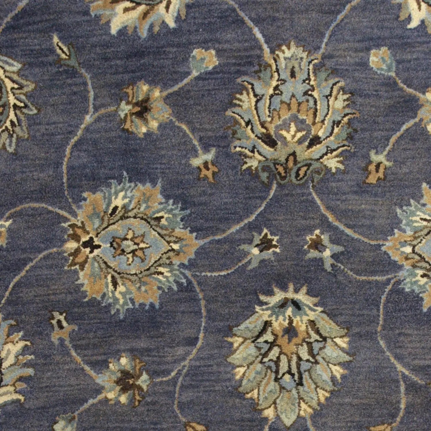 9' X 13' Dark Gray Green And Brown Wool Floral Hand Tufted Area Rug Homeroots Home Decor