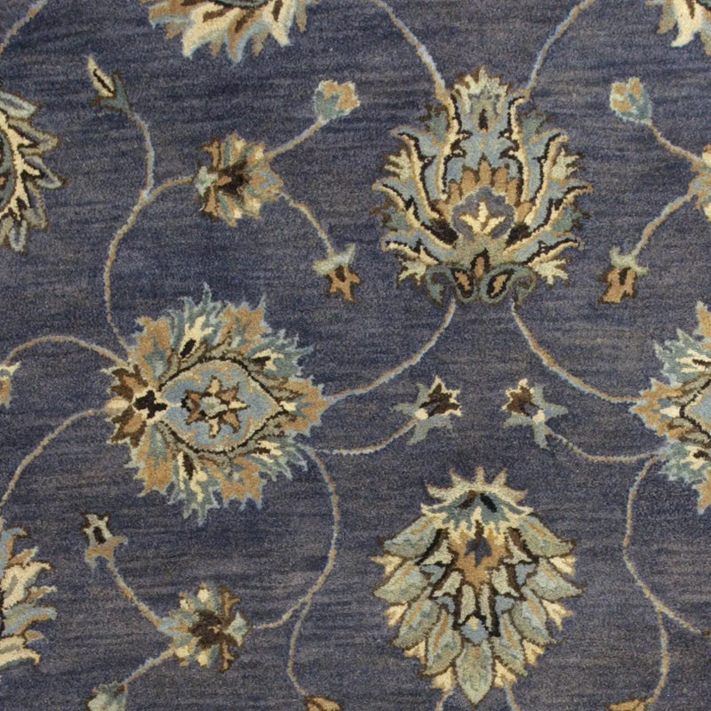 9' X 13' Dark Gray Green And Brown Wool Floral Hand Tufted Area Rug Homeroots Home Decor
