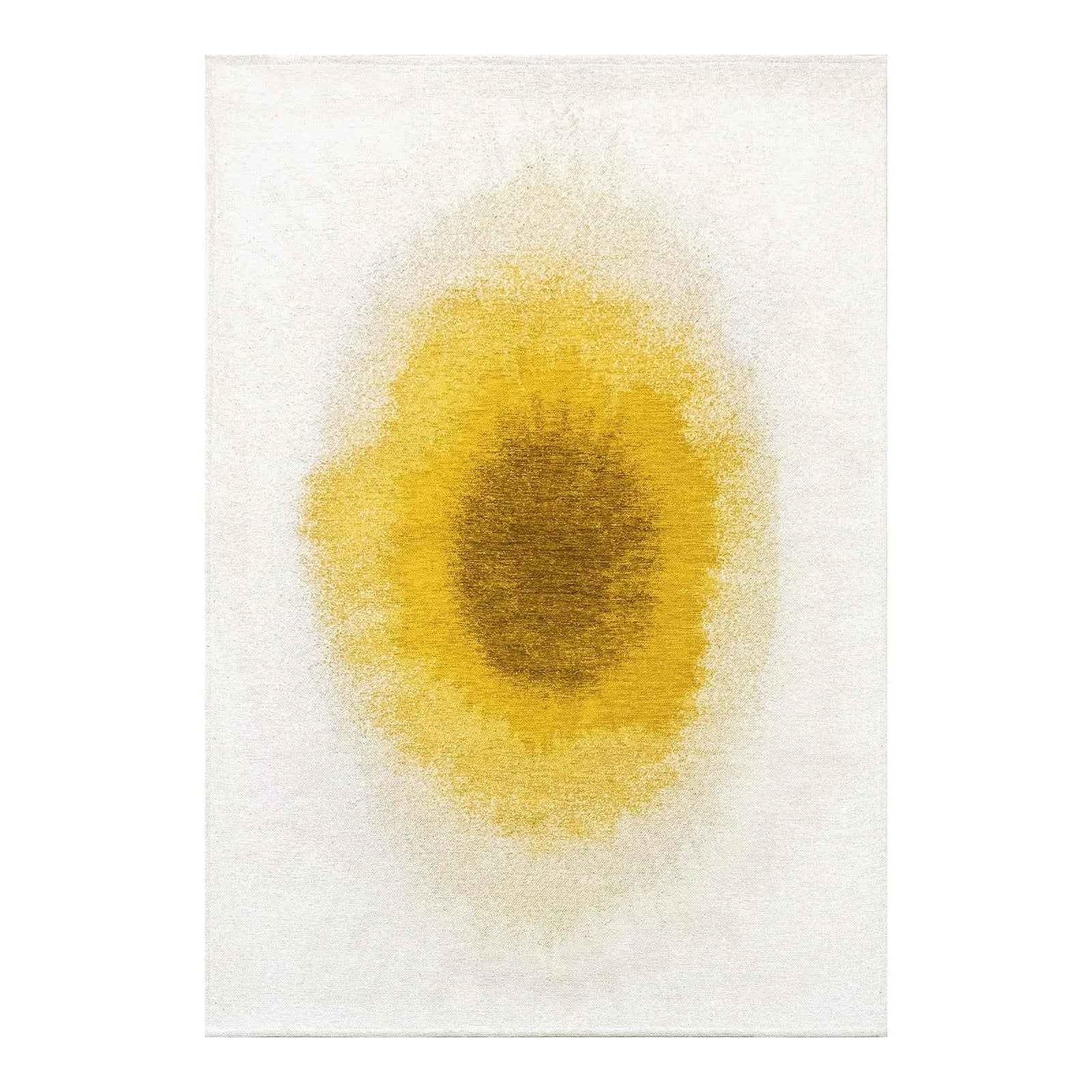 9' X 13' Gold And White Abstract Washable Area Rug With UV Protection Homeroots Home Decor