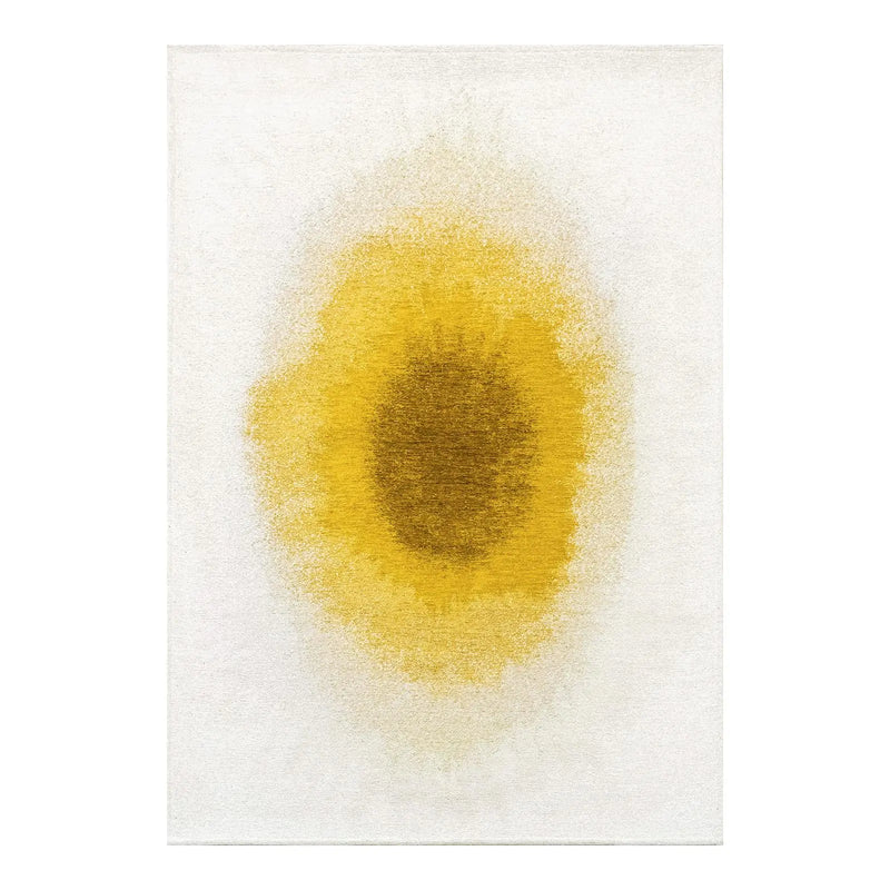9' X 13' Gold And White Abstract Washable Area Rug With UV Protection Homeroots Home Decor