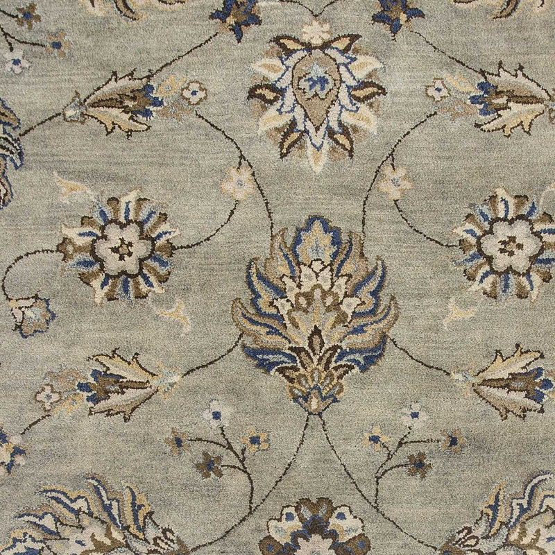 9' X 13' Gray Ivory And Brown Wool Floral Hand Tufted Area Rug Homeroots Home Decor