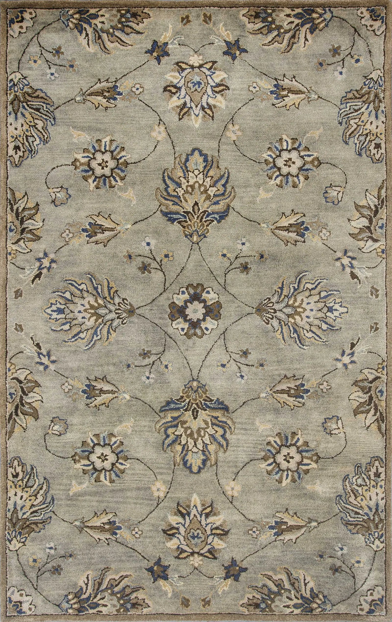 9' X 13' Gray Ivory And Brown Wool Floral Hand Tufted Area Rug Homeroots Home Decor