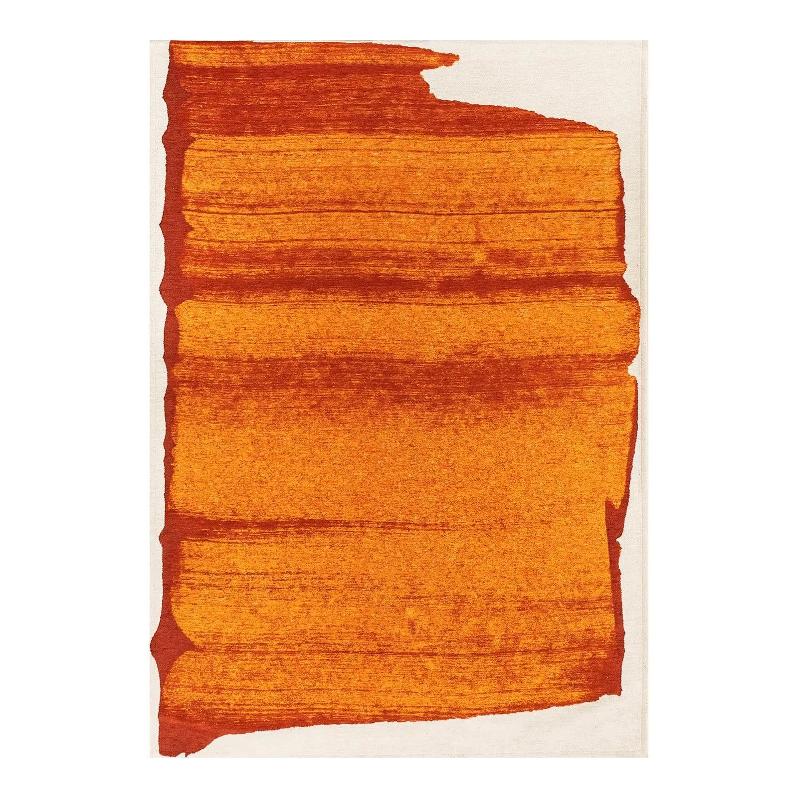 9' X 13' Orange And White Abstract Washable Area Rug With UV Protection Homeroots Home Decor