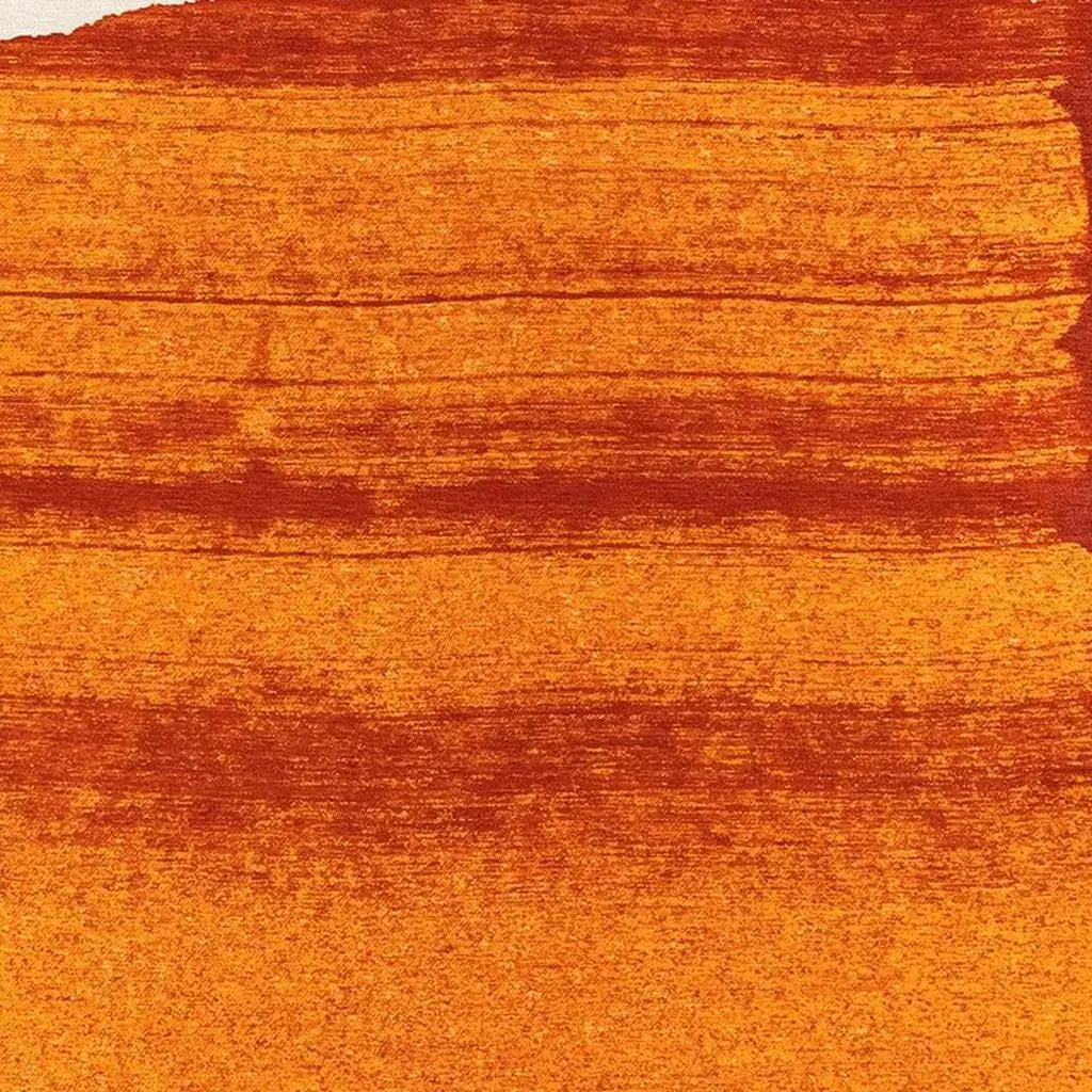 9' X 13' Orange And White Abstract Washable Area Rug With UV Protection Homeroots Home Decor