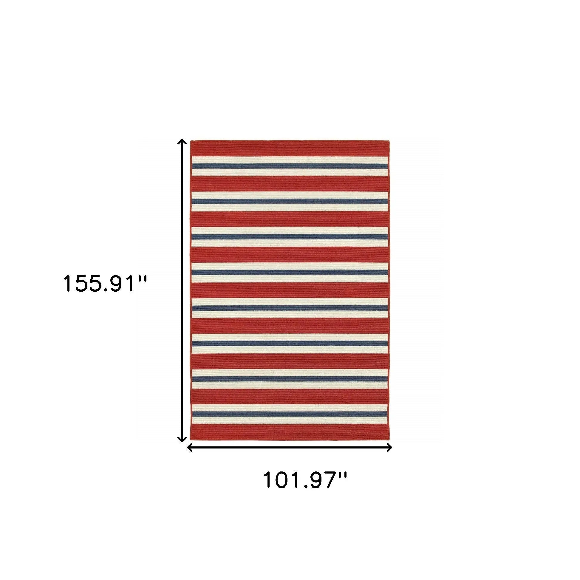 9' X 13' Red and Ivory Geometric Stain Resistant Indoor Outdoor Area Rug Homeroots Outdoor