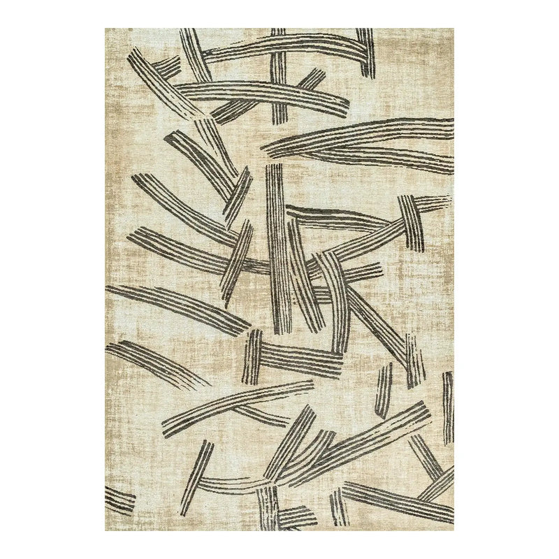 9' X 13' Tan And White Abstract Washable Area Rug With UV Protection Homeroots Home Decor