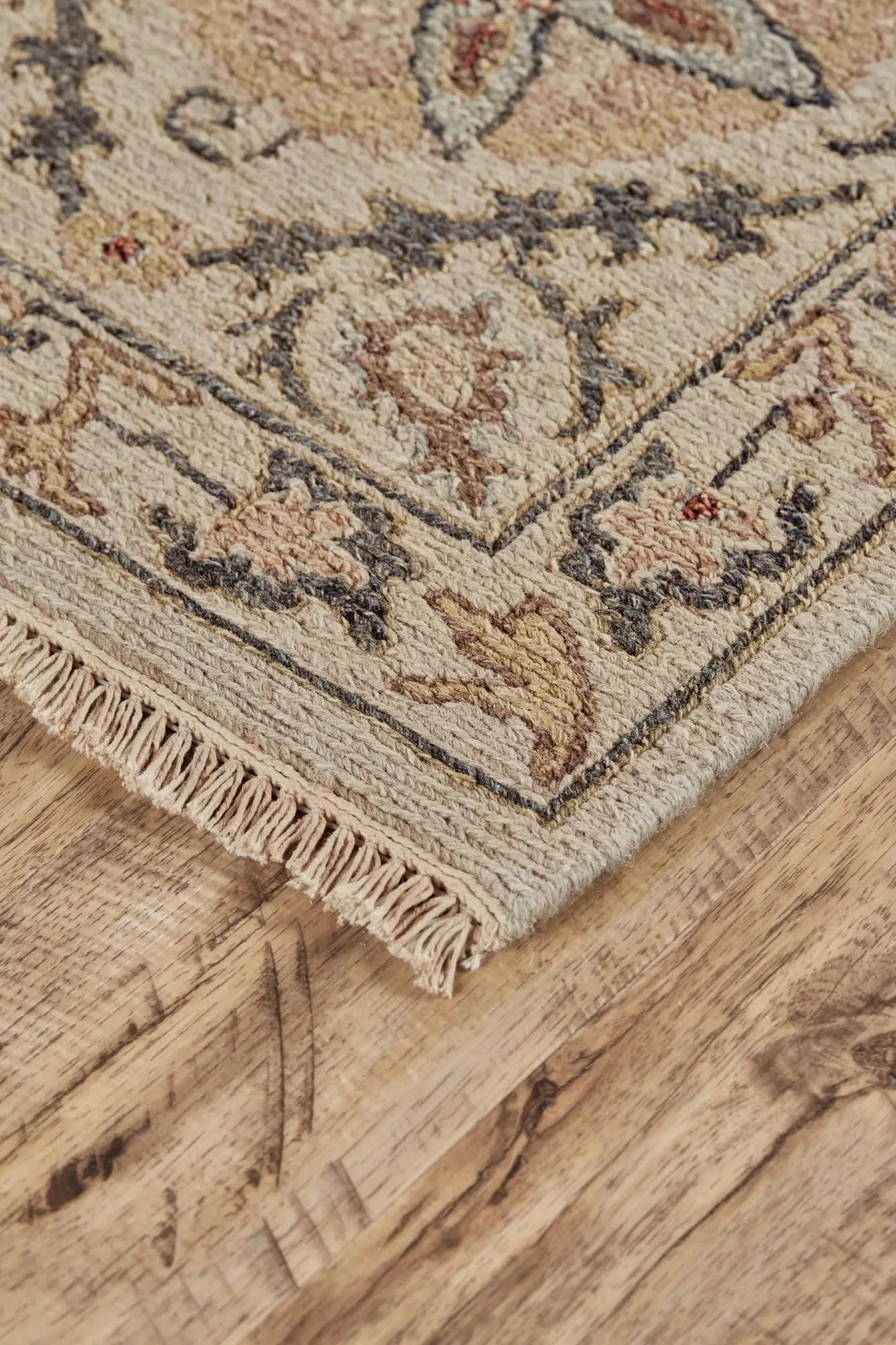 9' X 13' Tan Gray And Red Wool Oriental Hand Knotted Area Rug Homeroots Home Decor