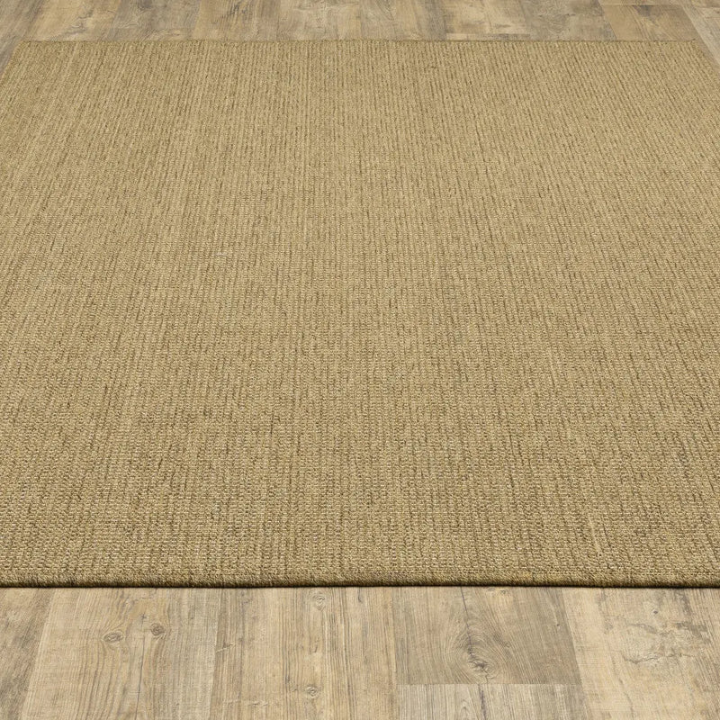 9' X 13' Tan Stain Resistant Indoor Outdoor Area Rug Homeroots Outdoor