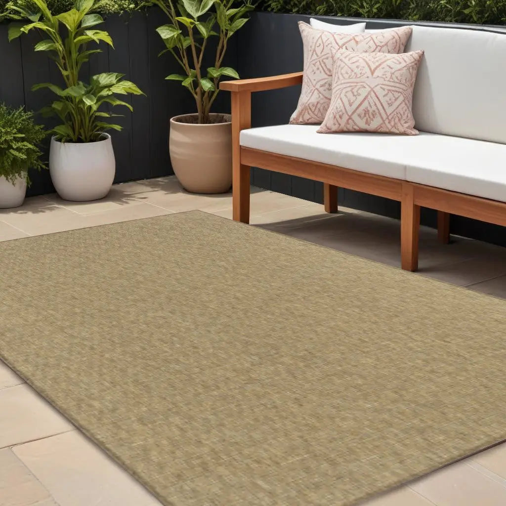 9' X 13' Tan Stain Resistant Indoor Outdoor Area Rug Homeroots Outdoor