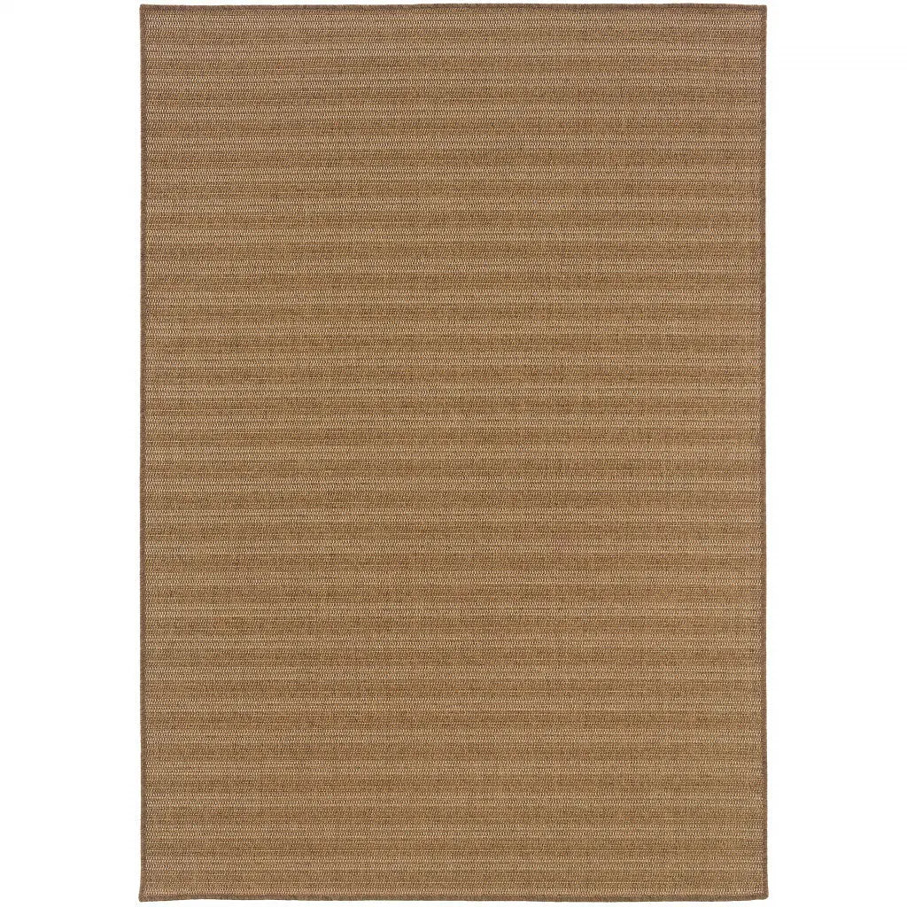 9' X 13' Tan Striped Stain Resistant Indoor Outdoor Area Rug Homeroots Outdoor