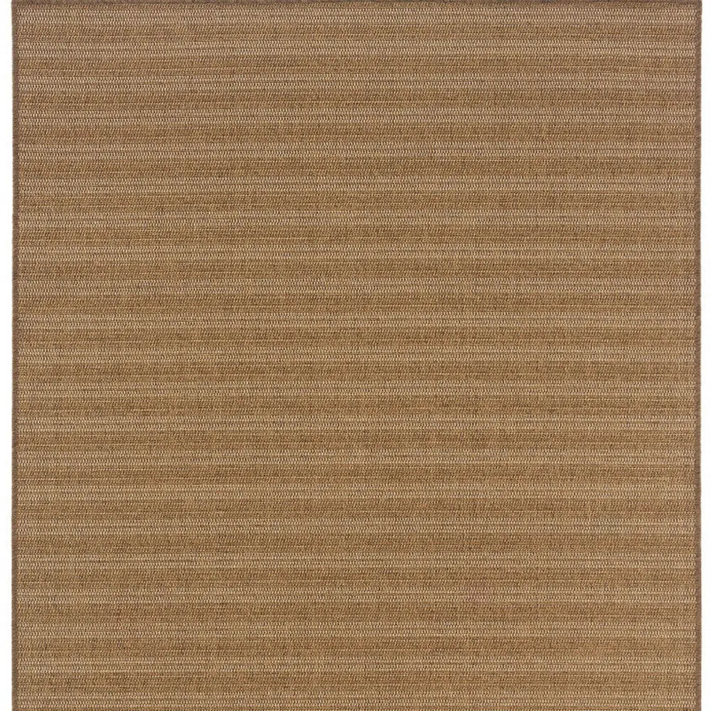 9' X 13' Tan Striped Stain Resistant Indoor Outdoor Area Rug Homeroots Outdoor
