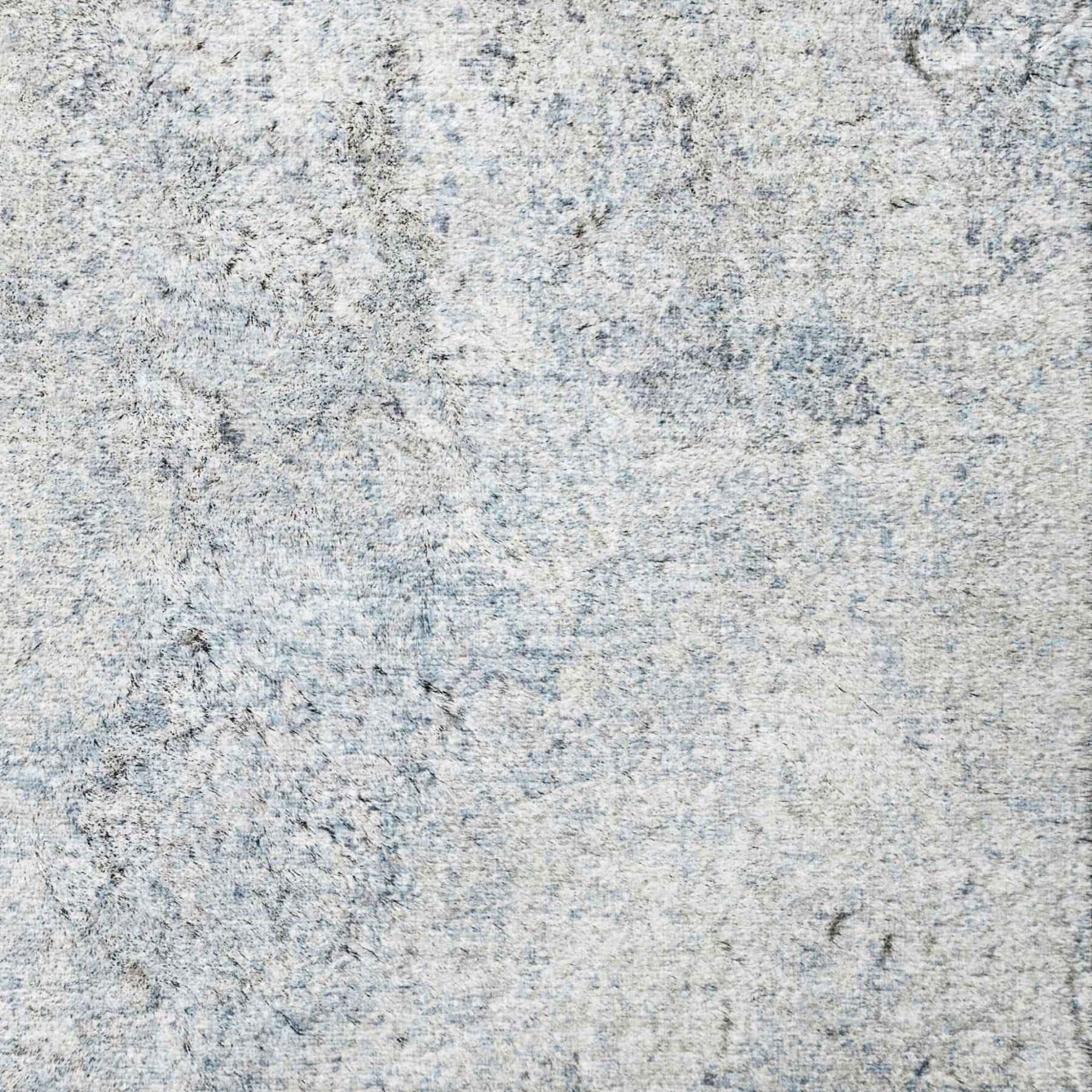 3' X 5' Blue And Ivory Abstract Shag Washable Area Rug With UV Protection - Home & Garden