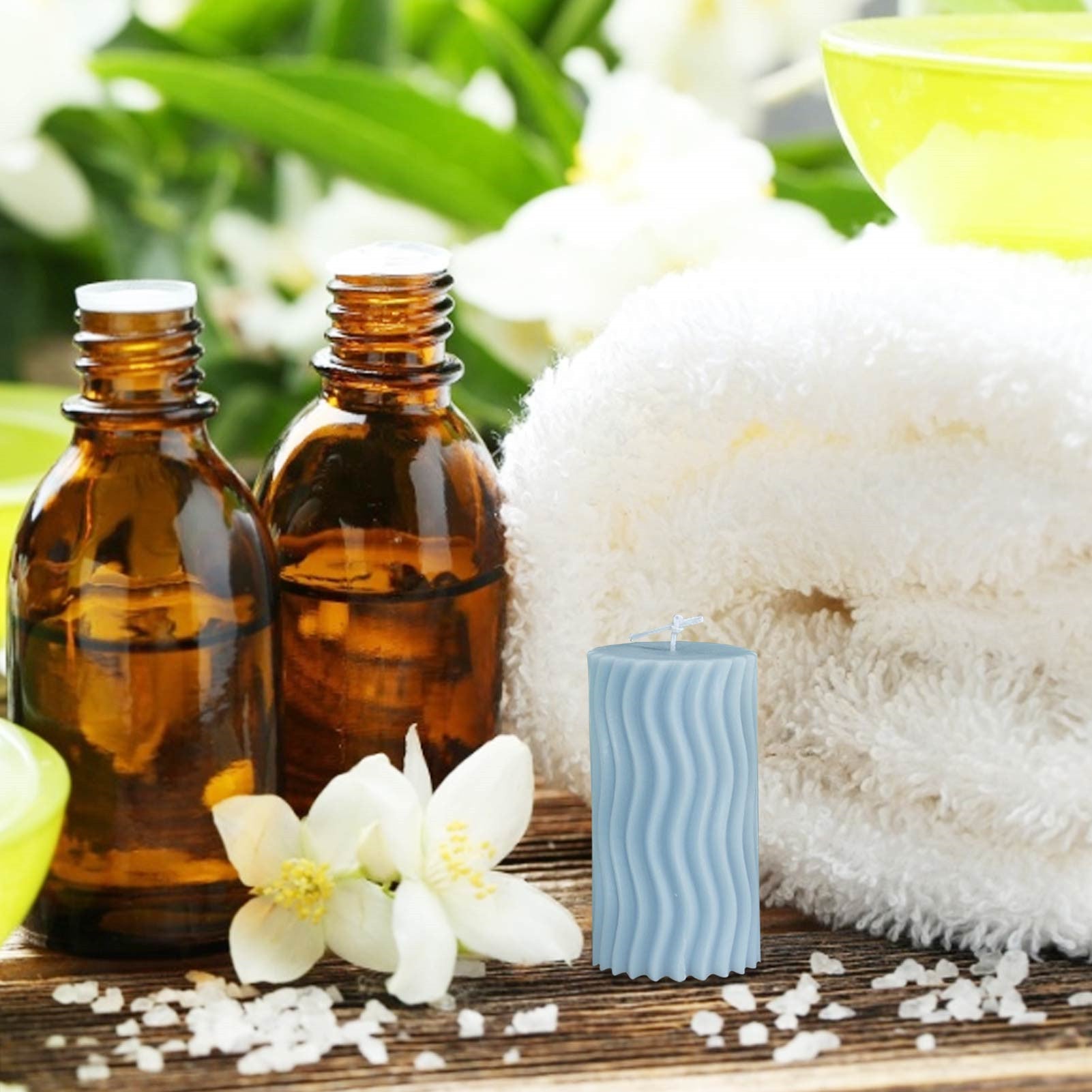 Cylindrical Candle Molds Water Cube Horizontal Fold Vertical Ripple Styles Silicone Mold DIY Aromatherapy Candle Making Mould