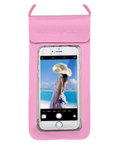 Swimming Bag Durable TPU Universal Waterproof Mobile Phone Cover Case Strong Seal Cellphones Neck Pouch Pink Color