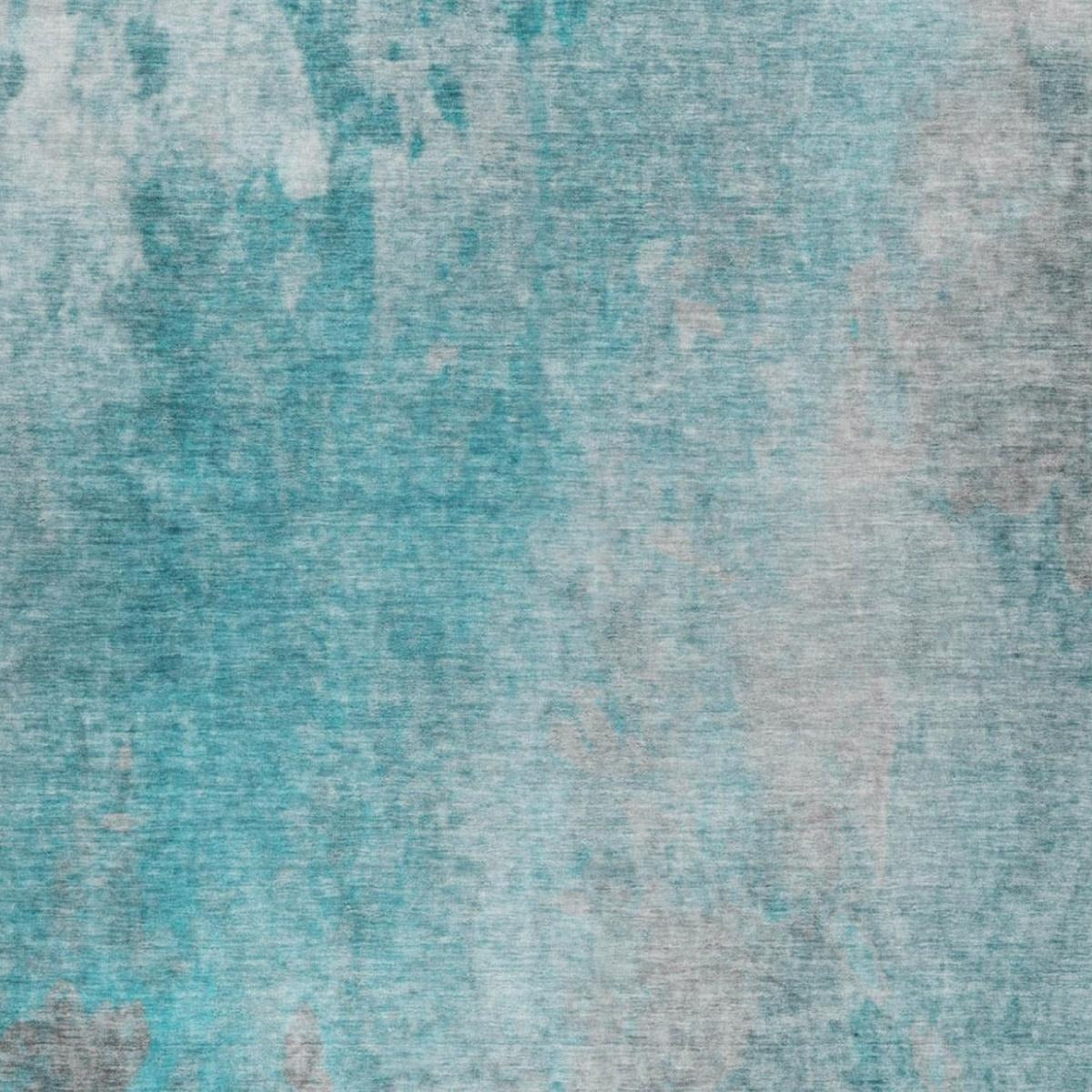 10' X 14' Teal And Gray Abstract Shag Washable Area Rug With UV Protection - Home & Garden