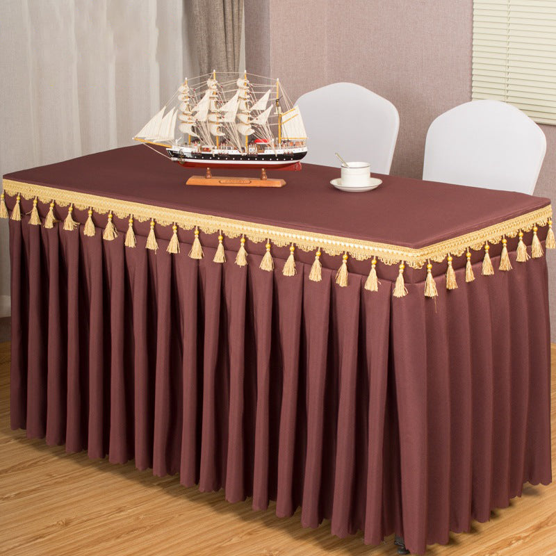 Home Hotel Tablecloth Dinning Table Set Decorating Wedding Decor Table Cloth White Coffee Table for Living Room Table Cover Dark Brown
