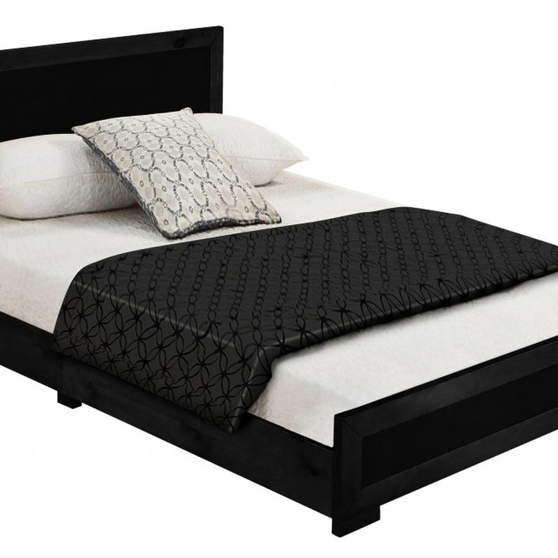 Black Solid and Manufactured Wood King Bed Frame - Bed & Bath