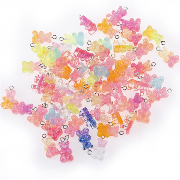 Candy Bear Cute Resin Charms DIY Patch Findings Gummy Earrings Keychain Necklace Pendant Jewelry Decor Accessory