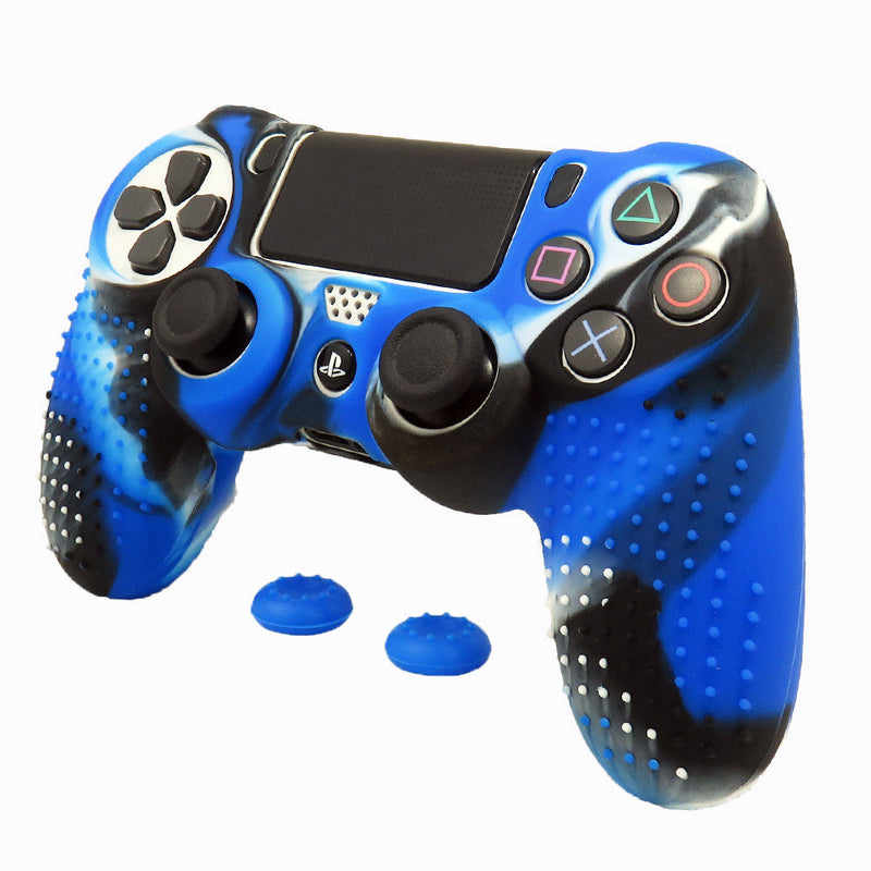 PS4 Controller Gamepad Soft Silicone Gel Rubber Case Cover For SONY Playstation 4 Protection Case For PS4 Pro Slim Game pad Blue Camo