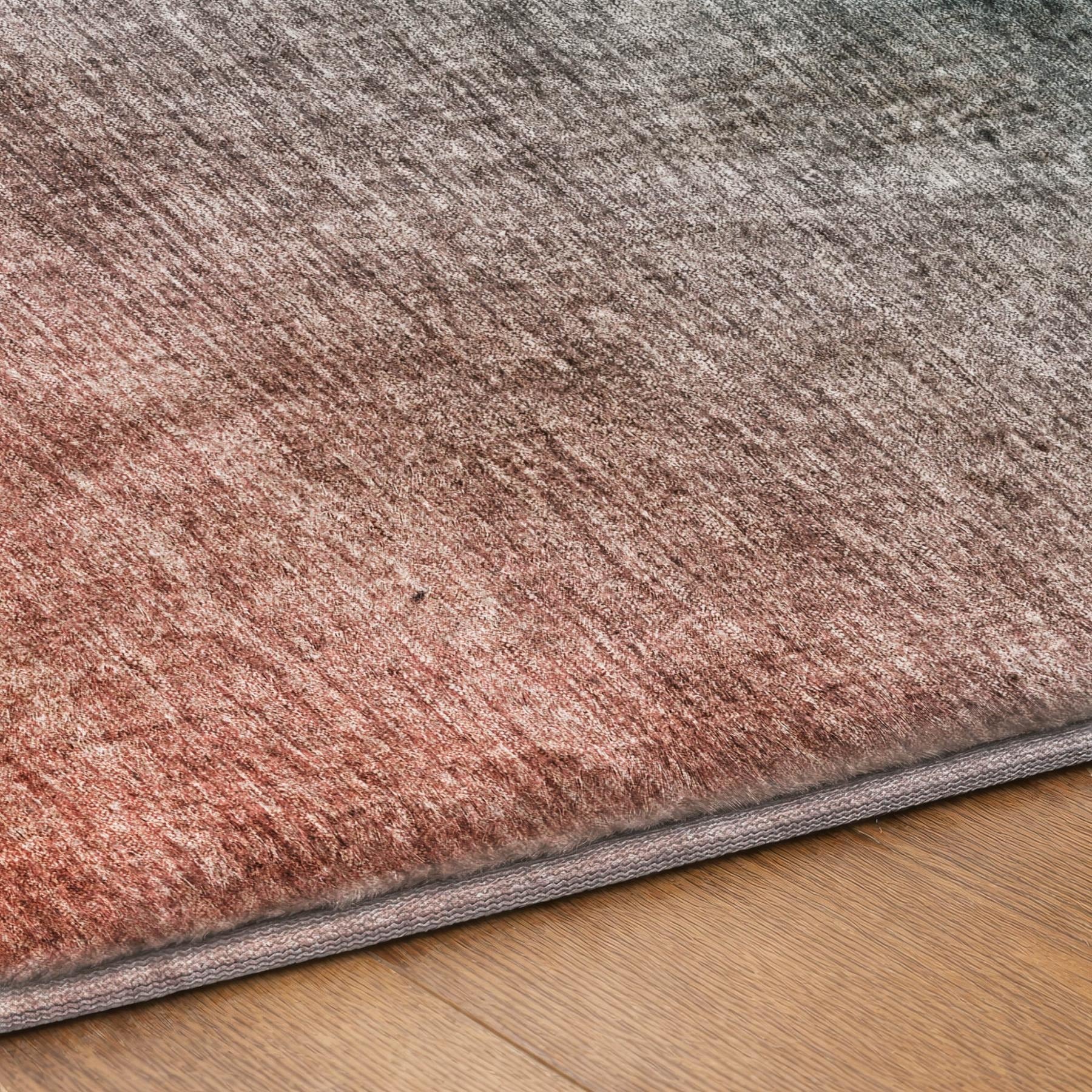 10' X 14' Teal And Gray Ombre Shag Washable Area Rug With UV Protection - Home & Garden