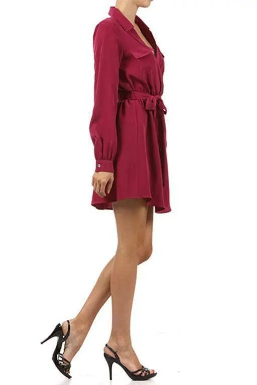 A-Line Wrap Dress With Chest Pockets and a Waist Tie SurelyMine