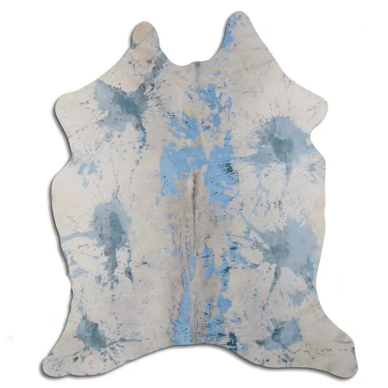 ACID WASHED HAIR ON COWHIDE DISTRESSED ACQUA BLUE MODA-DBK