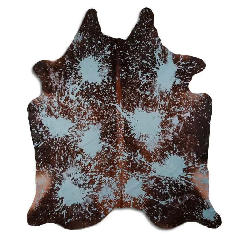 ACID WASHED HAIR ON COWHIDE DISTRESSED ACQUA BLUE MODA-DBK