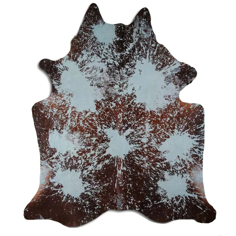 ACID WASHED HAIR ON COWHIDE DISTRESSED ACQUA BLUE MODA-DBK