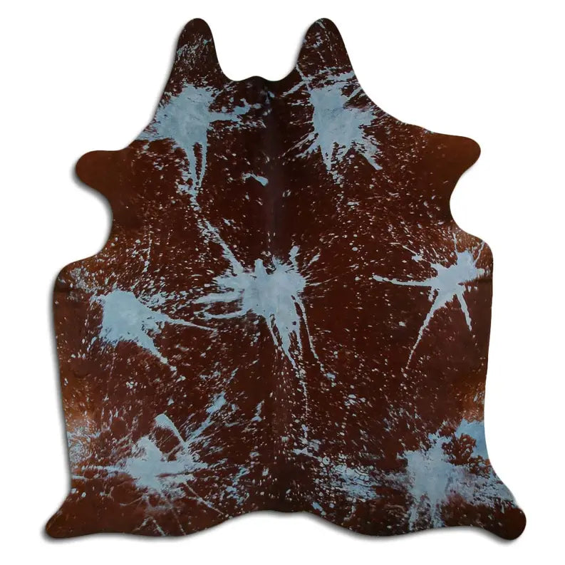 ACID WASHED HAIR ON COWHIDE DISTRESSED ACQUA BLUE MODA-DBK