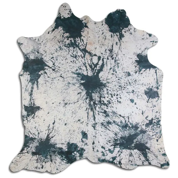 ACID WASHED HAIR ON COWHIDE DISTRESSED EMERALD GREEN MODA-DBK