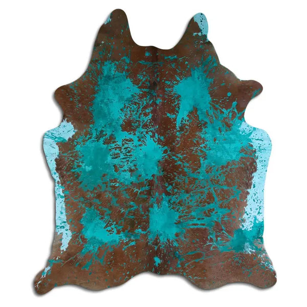 ACID WASHED HAIR ON COWHIDE DISTRESSED EMERALD GREEN MODA-DBK