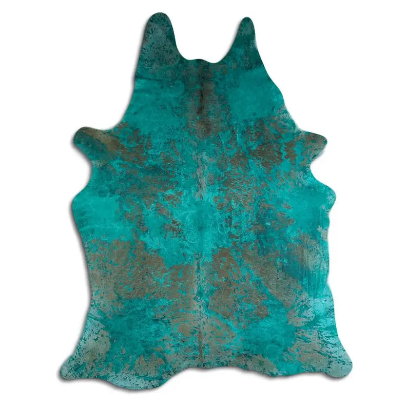 ACID WASHED HAIR ON COWHIDE DISTRESSED EMERALD GREEN MODA-DBK