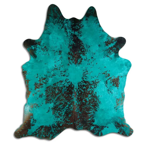 ACID WASHED HAIR ON COWHIDE DISTRESSED EMERALD GREEN MODA-DBK