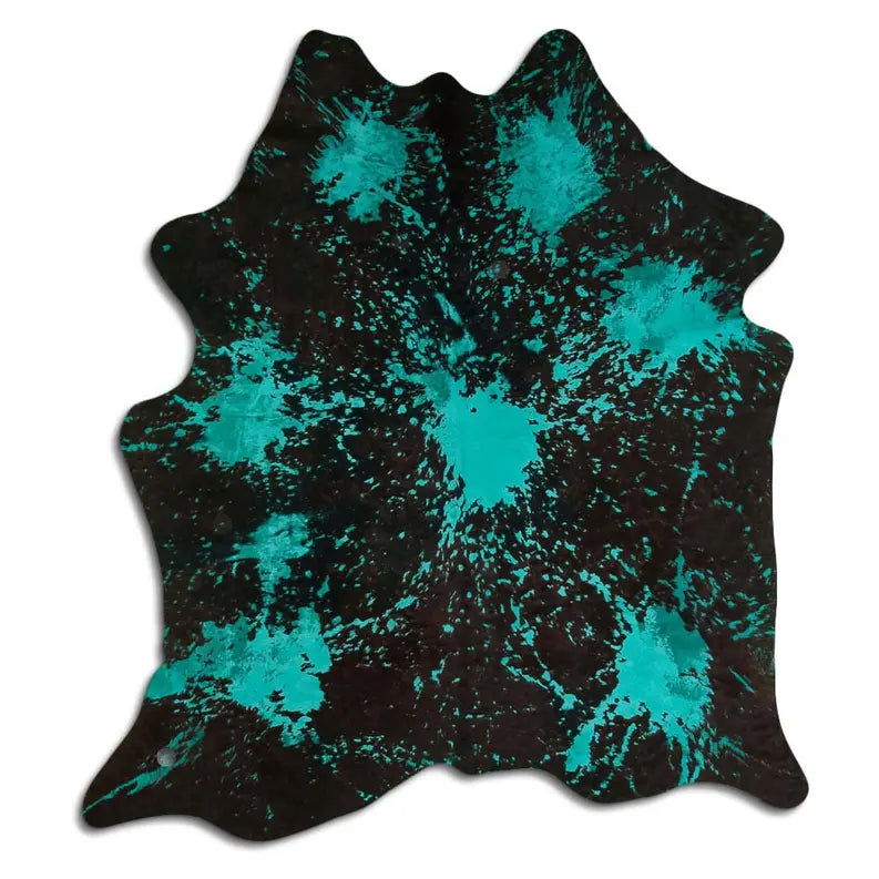 ACID WASHED HAIR ON COWHIDE DISTRESSED EMERALD GREEN MODA-DBK