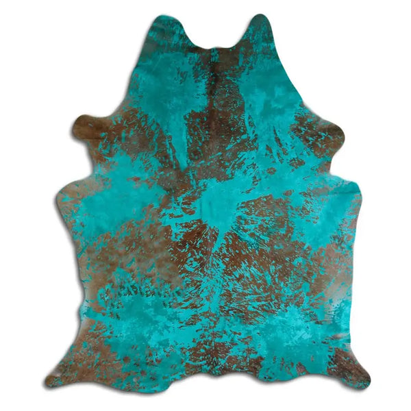ACID WASHED HAIR ON COWHIDE DISTRESSED EMERALD GREEN MODA-DBK