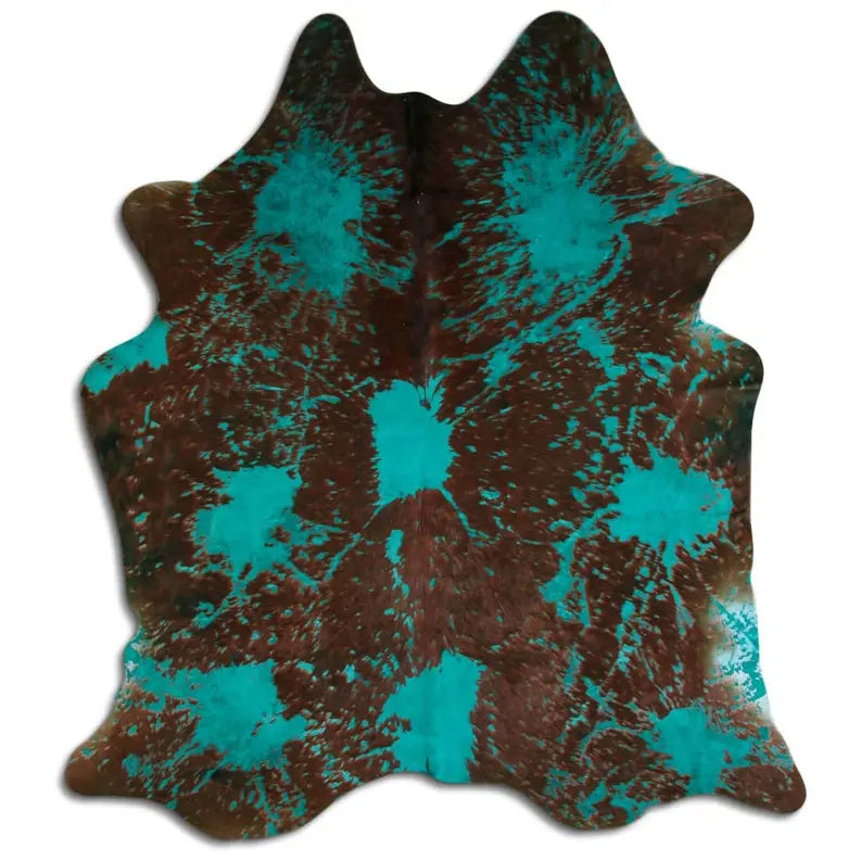 ACID WASHED HAIR ON COWHIDE DISTRESSED EMERALD GREEN MODA-DBK